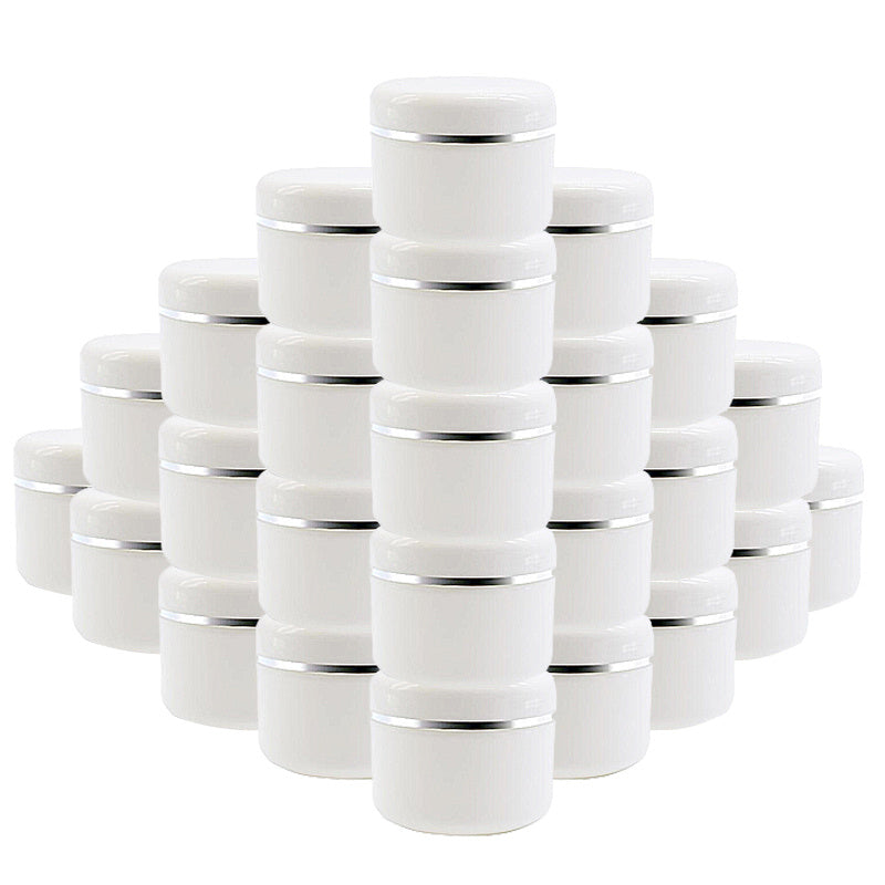 30pcs 30g Cream Jar White Plastic Cosmetic jars Sample Bottles Cosmetics Box Empty Makeup Jar Pot for Travel